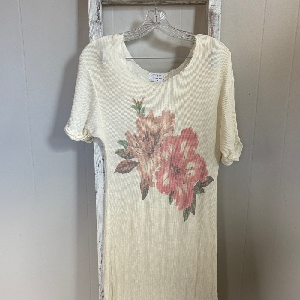 Free People Cream Waffle Knit Maxi Dress